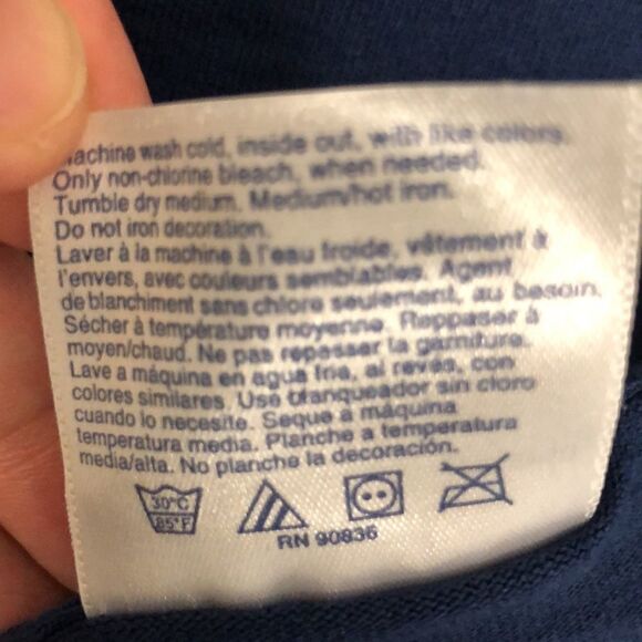 M Peace Love France Cotton Navy Tee - Picture 8 of 8